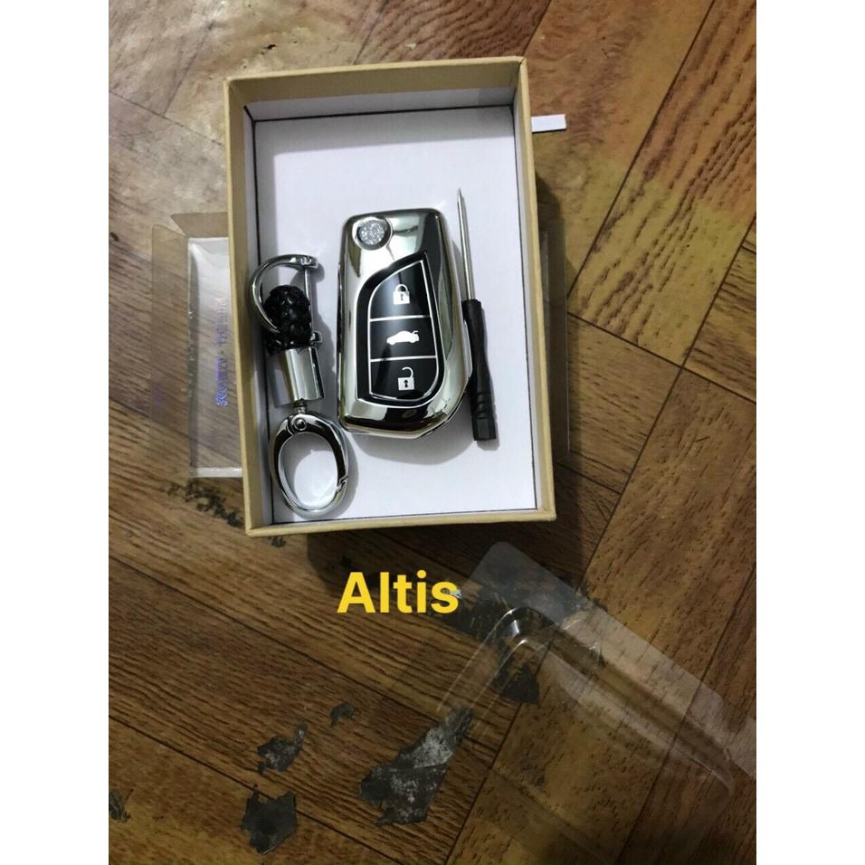 BAO ỐP CHÌA KHÓA BẰNG SILICON VÀ MÓC KHÓA INOX DÙNG RIÊNG CHO XE TOYOTA ALTIS ĐỜI 2019 - 2023