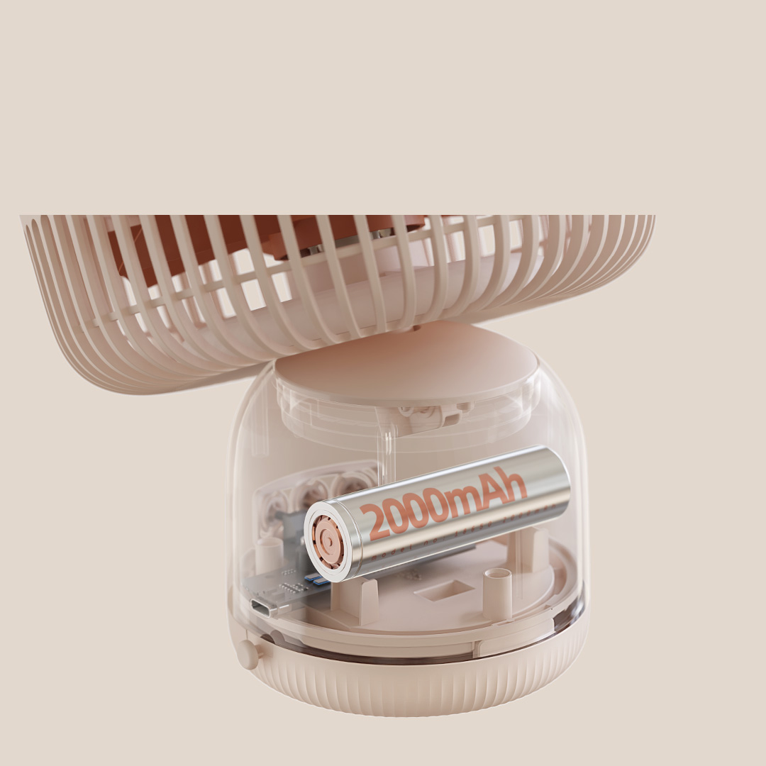 Quạt máy tính để bàn Xiaomi Sothing Quạt treo tường có đầu lắc Quạt làm mát nhỏ với đèn ban đêm Quạt có độ ồn thấp di động có thể sạc lại