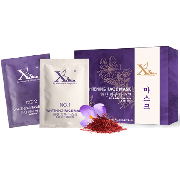 XSKIN Whitening Face Mask - Kem Dưỡng Trắng Da Mặt Ngày Đêm Gồm Saffron Và Kem Ủ Trắng(hộp 2 gói)