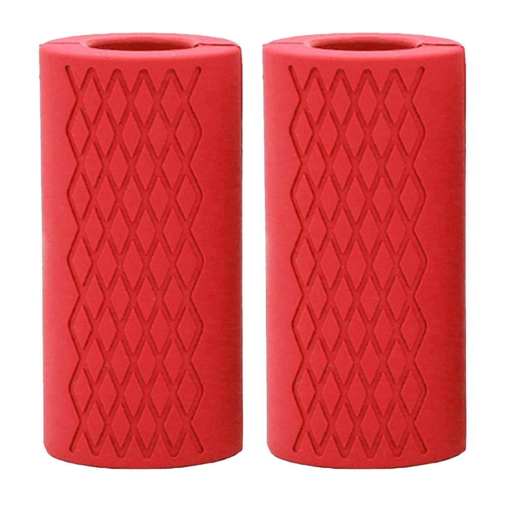 2Pc Silicone Barbell Grips Fitness Gym Wrap Bar Arm Muscle Builder Dumbbell Grip