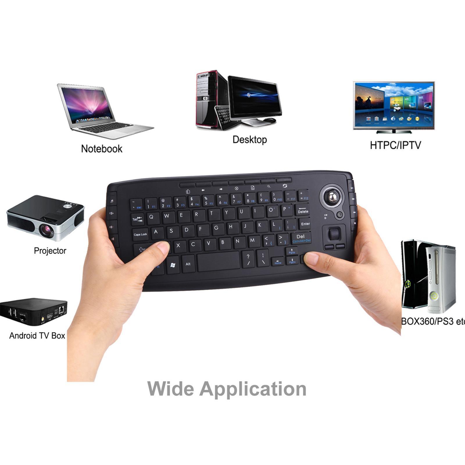 Portable Mini Keyboard and Trackball Mouse  .4GHz for PS3 PC Laptop