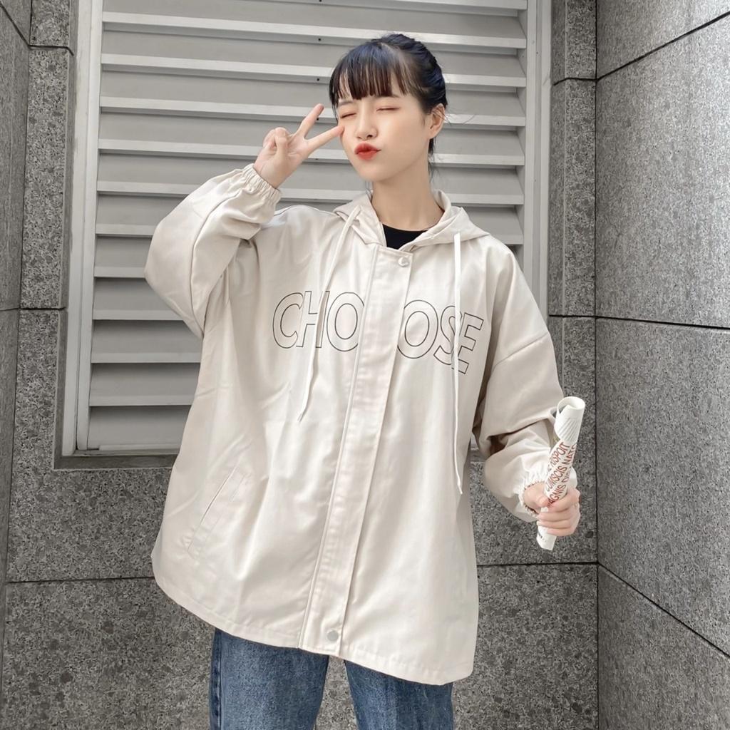 Áo Khoác Form Rộng CHOOSE Vải Kaki Dày Dặn Phong Cách Ulzzang Unisex