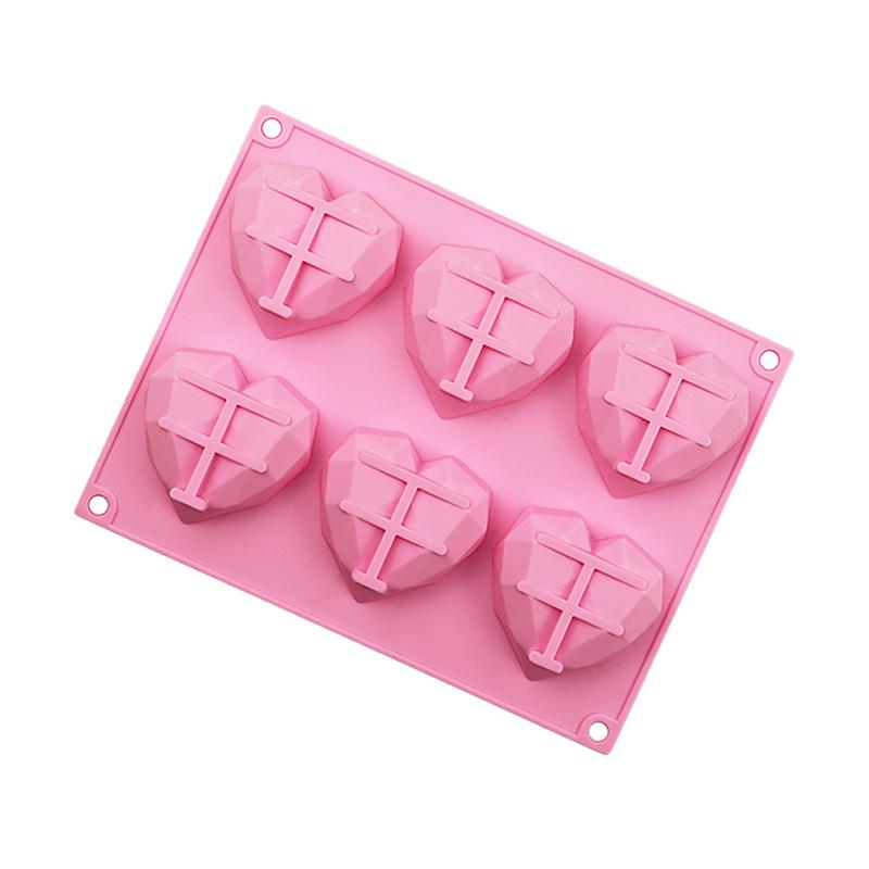 Diamond Chocolate Cake Silicone Heart Shaped Mold Diy 3d Cupcake Mold
