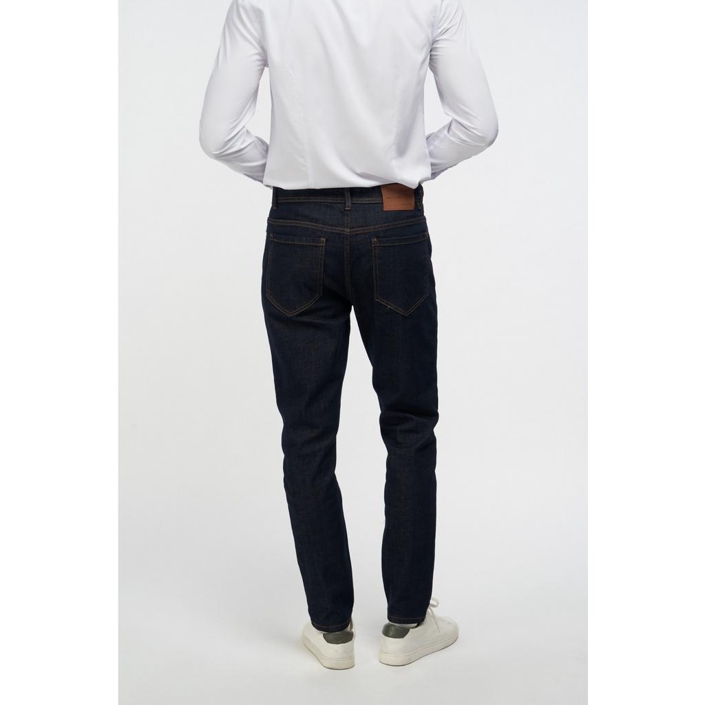 Quần jeans tiêu navy xanh đậm chỉ nổi màu vàng form slimfit - 10F20DPA103CR1 | LASTORE MENSWEAR