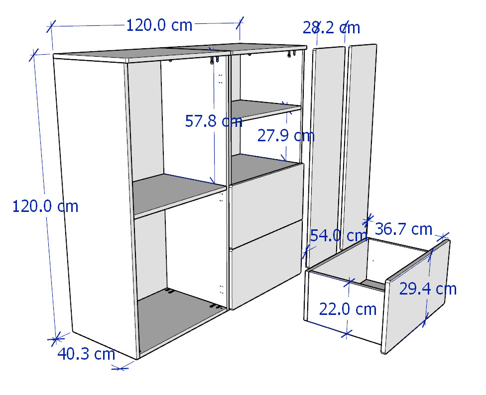 ZANOTTA, Tủ lưu trữ kết hợp tủ treo quần áo cho trẻ em STO_031, 120x42x120cm