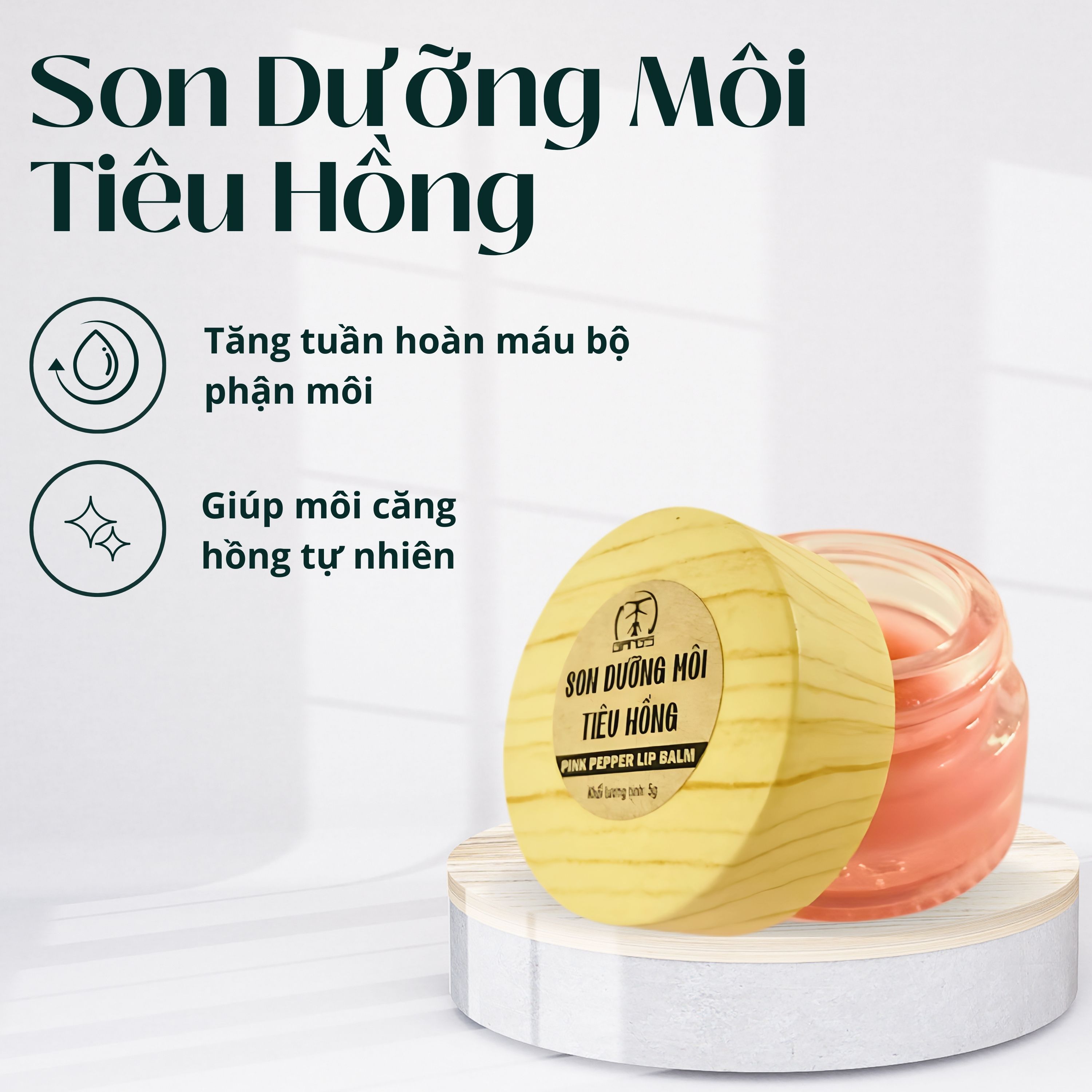 Son dưỡng môi tiêu hồng GIANG'S hũ 5g - Giúp hồng môi tự nhiên nhờ chiết xuất hạt tiêu