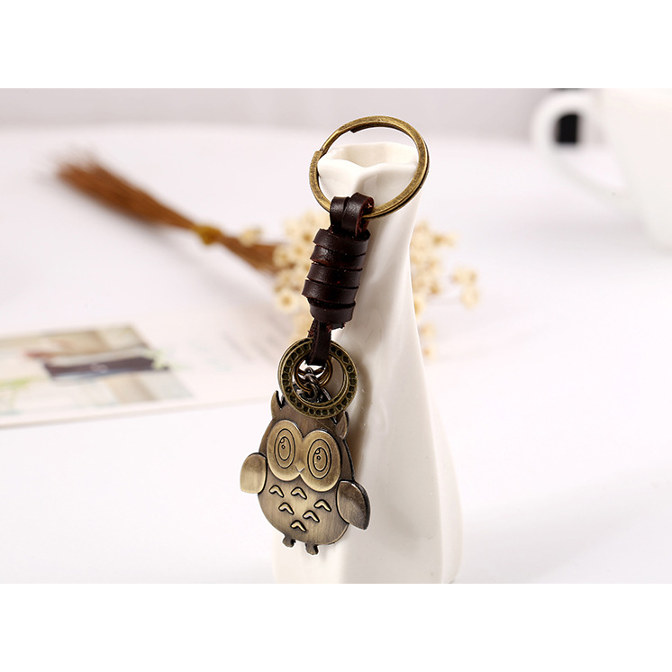 Móc Khóa Thép Cao Cấp Hình Cú Mèo Vintage Phong Cách Cổ Điển Châu Âu - Móc Khóa Nữ Đáng Yêu Vintage Owl Keychain