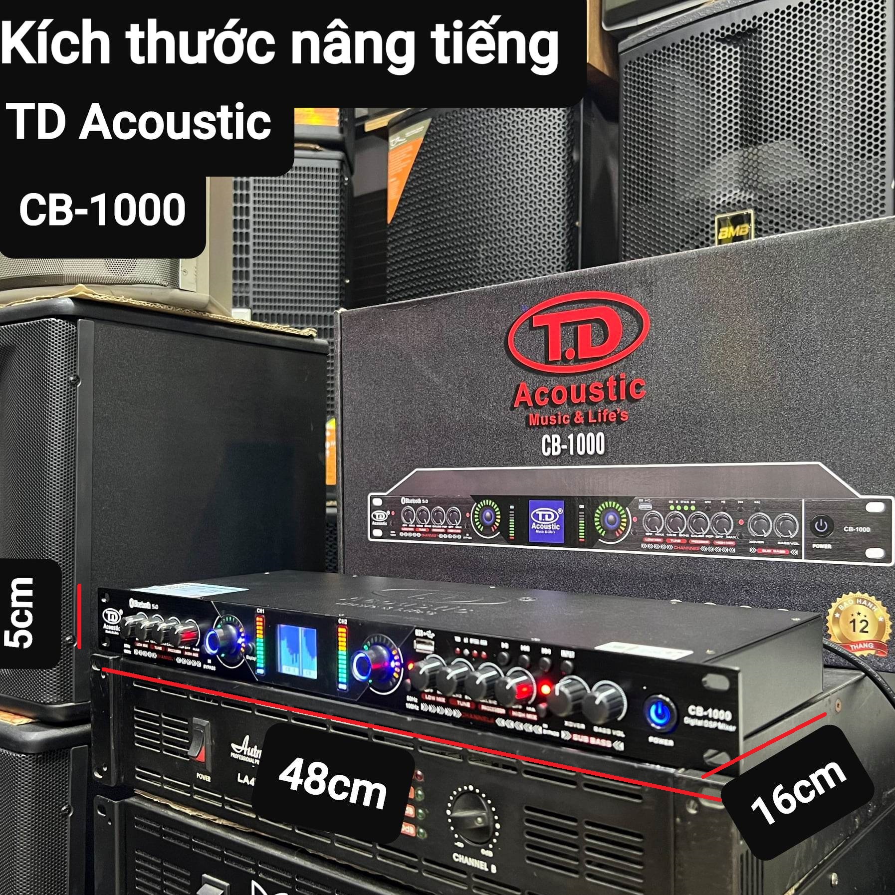 Nâng tiếng TD Acoustic CB-1000: Hàng loại 1, Có Bluetooth, Cổng quang, Tiếng hay, Tặng kèm bộ dây Canon kết nối