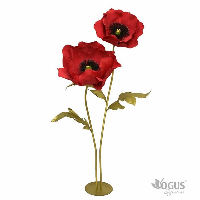 Cây Hoa Poppy mút xốp cao cấp 01 bông - Đỏ đun - BST Ogus 2019