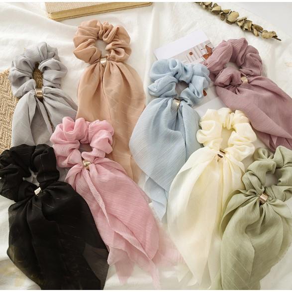 Dây buộc tóc lụa mềm vintage Scrunchies cao cấp loại 1 HD53
