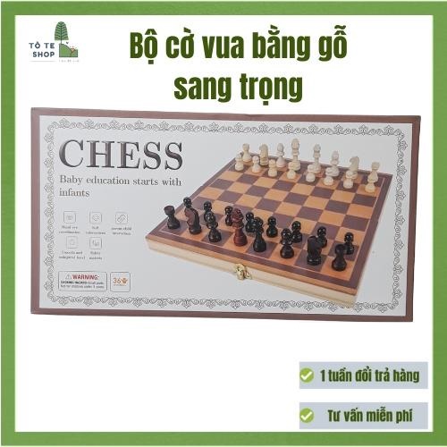 Bộ cờ vua bằng gỗ gọn nhẹ cho bé, kích thước 29x28cm, cờ vua gỗ bền đẹp