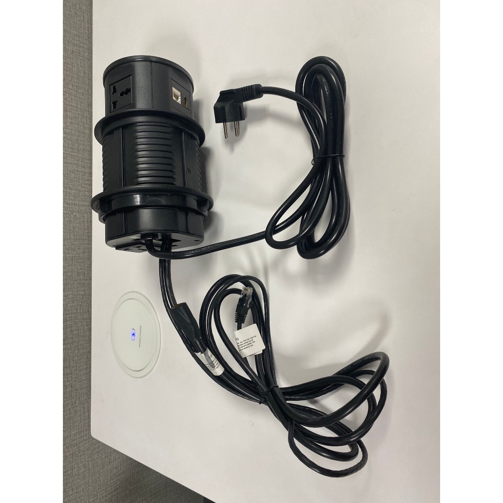 Ổ Cắm Điện Bàn Họp Tích Hợp Sạc Không Dây Âm Bàn Có HDMI, LAN 15W