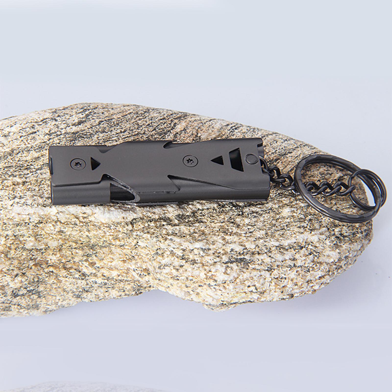 Stainless Steel Outdoor Survival Whistle with Keychain