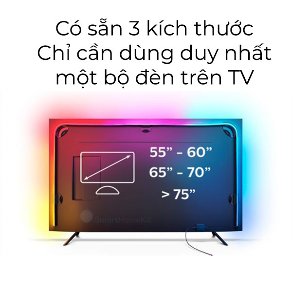Đèn LED dây Philips Hue Play Gradient Lightstrip For TV - Đèn RGB cao cấp 16 triệu màu đồng bộ màn hình - Hàng Chính Hãng