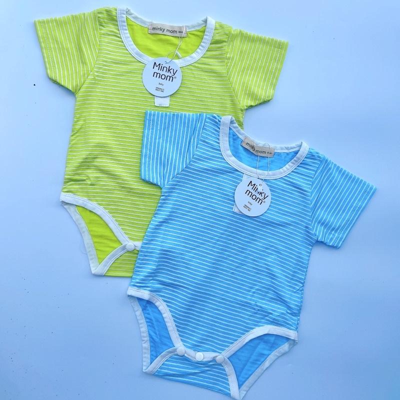 mẫu body sọc minky mom tháo gài bỉm tiện lợi cho bé trai và bé gái