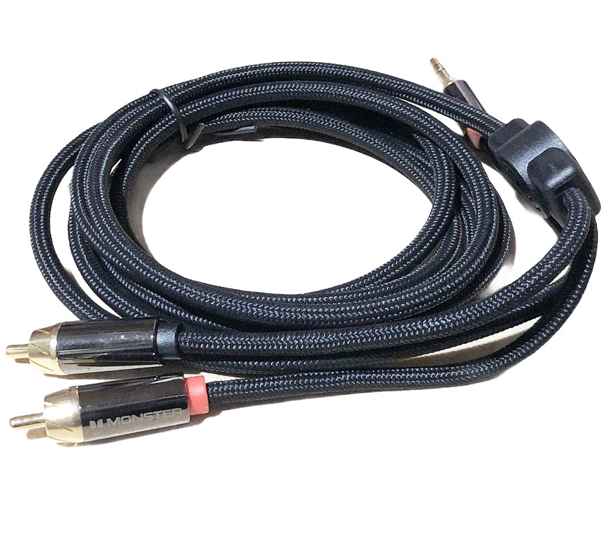 Cáp 3.5mm Ra 2 Đầu RCA Dùng Cho Điện Thoại, Laptop, Máy Tính Monster iCable 1000A - Hàng Nhập Khẩu