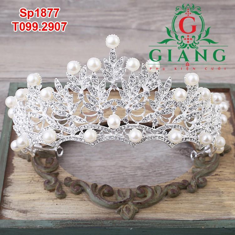 Phụ kiện cưới Giang - Vương miện - Vương miện cô dâu hạt trai đẹp