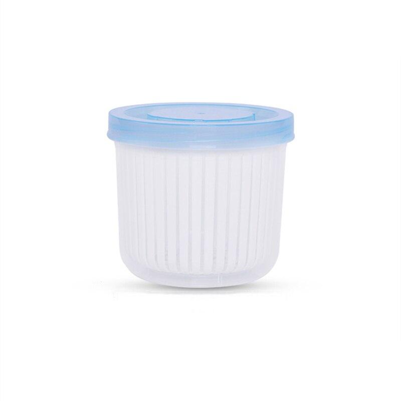 Round Transparent Double Drain Refrigerator Storage Box Ingredients Box Home Organizer Food Container Kitchen Accessories