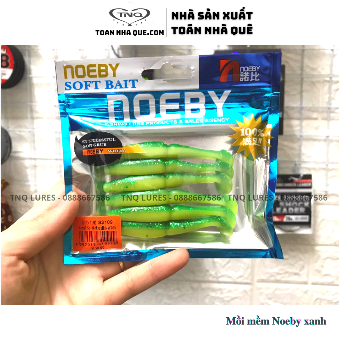 Mồi mềm Noeby S3109 trắng dạ quang - TNQ LURES