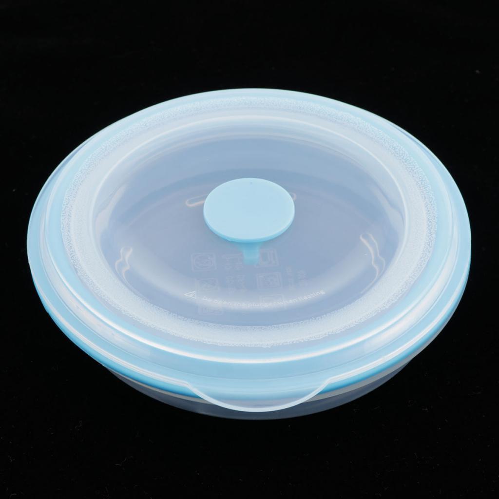 Collapsible Silicone Portable Lunch Bowl Round Folding Box Food Storage Container Organizers