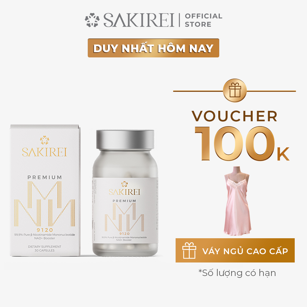 Viên uống Sakirei Premium NMN 9120 - 3000mg NMN độ tinh khiết 99.9% - Hộp 30v