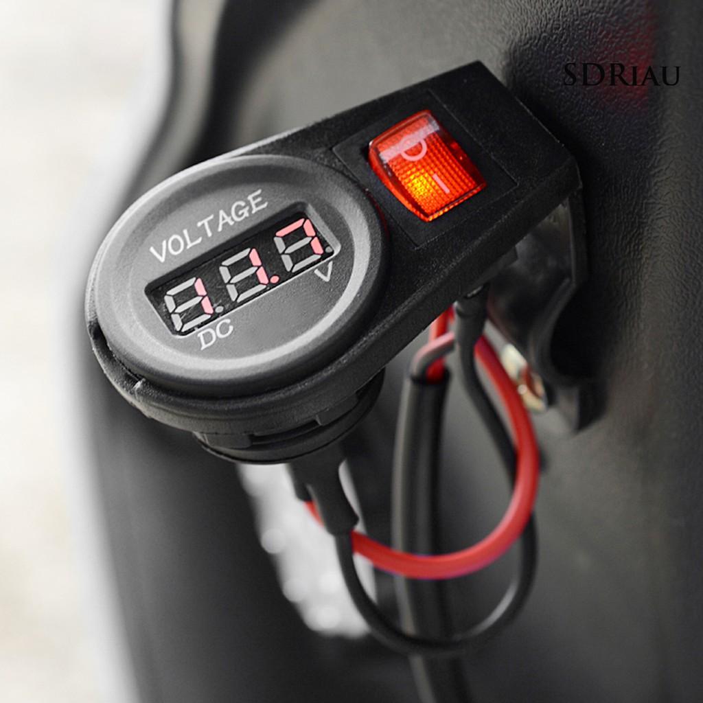 Vôn Kế Kỹ Thuật Số Có Công Tắc Chuyên Dụng Cho Xe Mô Tô Qcd 12v - 24v