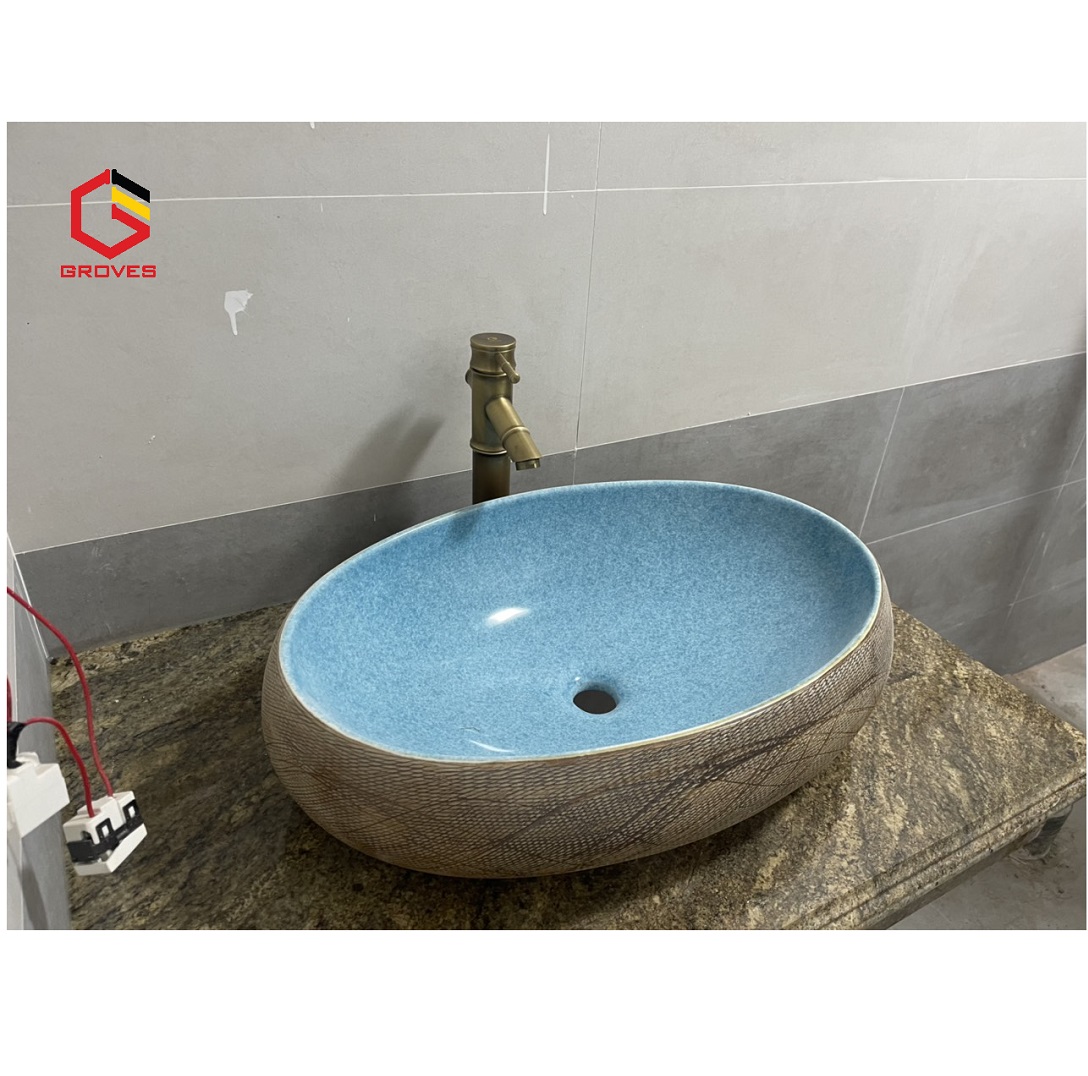 CHẬU LAVABO ELIP, CHẬU RỬA MẶT XANH NGỌC BÍCH GRVL 8126