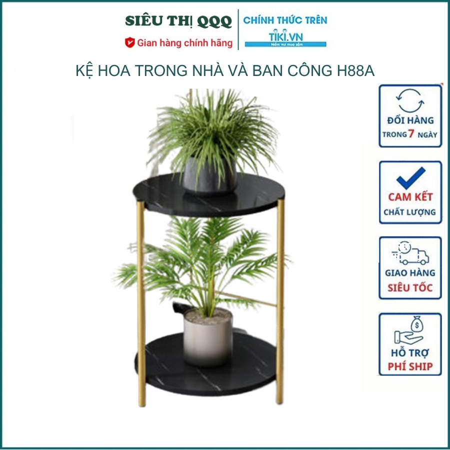 Bàn 2 tầng mini để cây cảnh phòng khách mặt bàn chống nước - Hàng chính hãng