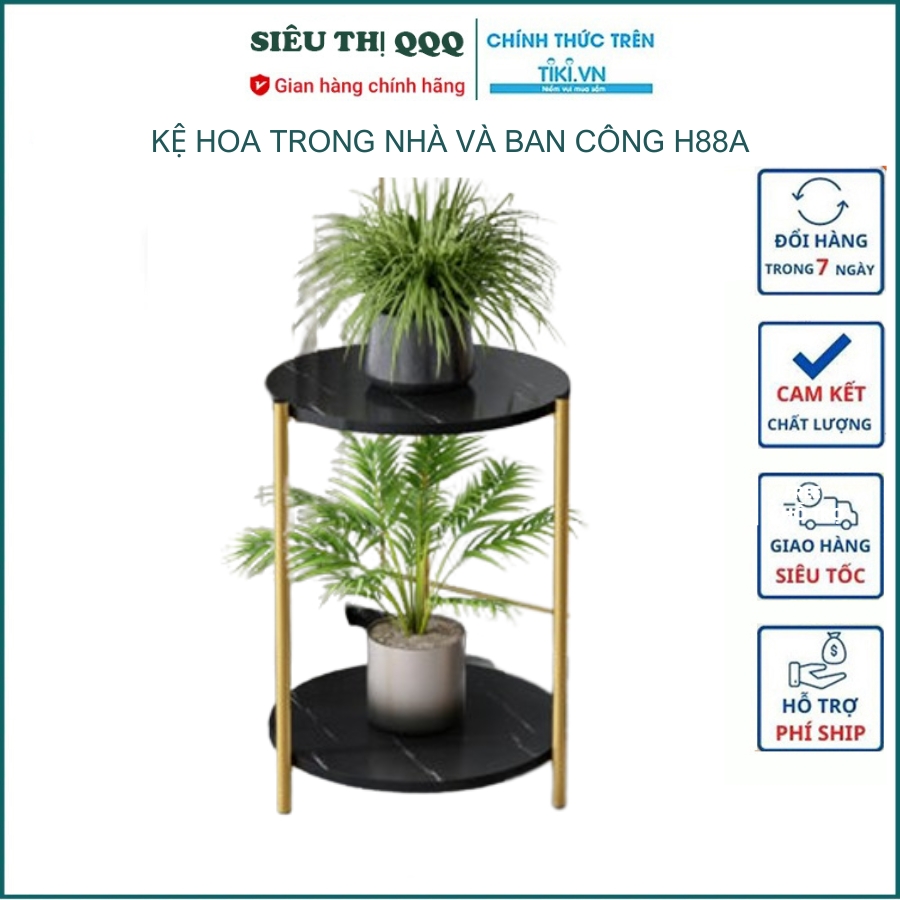 Bàn 2 tầng mini để cây cảnh phòng khách  mặt bàn chống nước  - Hàng chính hãng