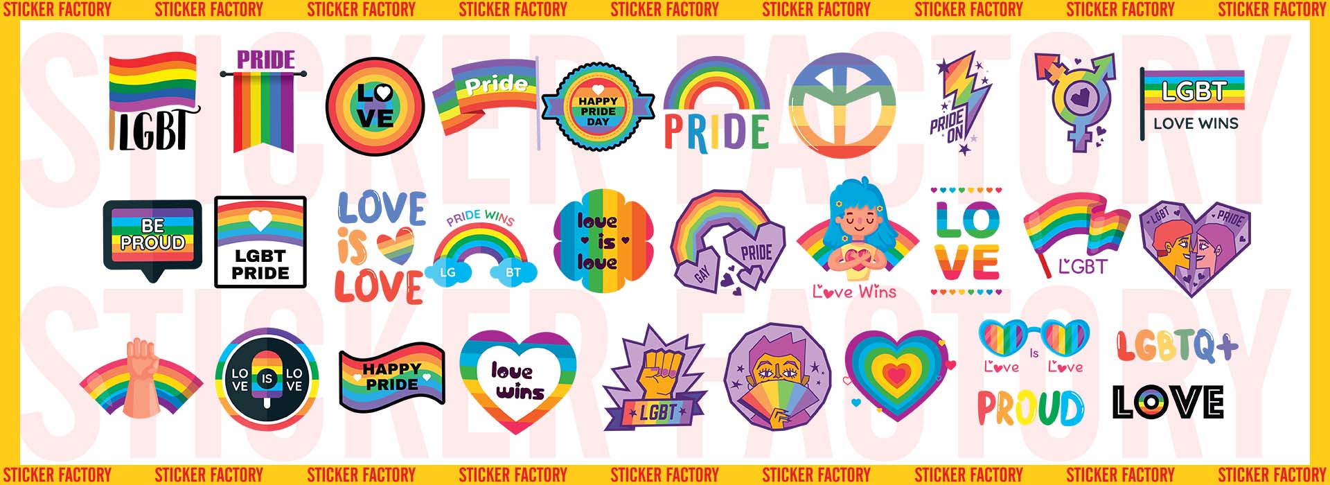 LGBT - Set 30 sticker decal hình dán nón bảo hiểm, laptop, xe máy, ô tô - STICKER FACTORY