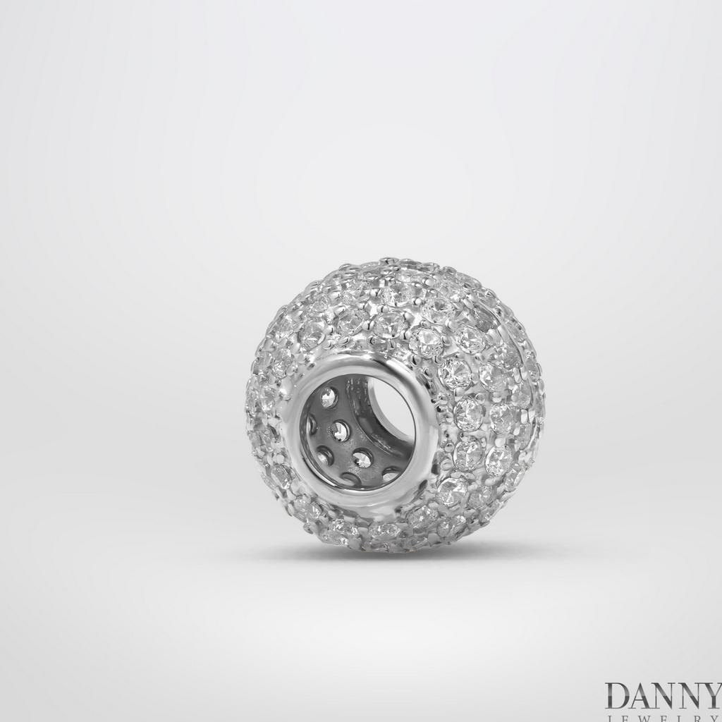 Charm Danny Jewelry Bạc 925 Xi Rhodium/Vàng hồng Đính Đá CZ Hình Cầu PK025S