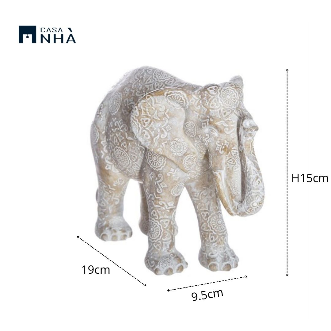 Tượng voi trắng chạm khắc trang trí WHITE ELEPHANT