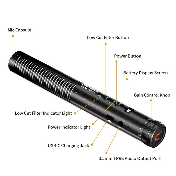 Comica CVM-VM20 - Micro Shotgun Đa Năng Thu Âm Cho Máy Ảnh, Điện Thoại - Hàng Chính Hãng