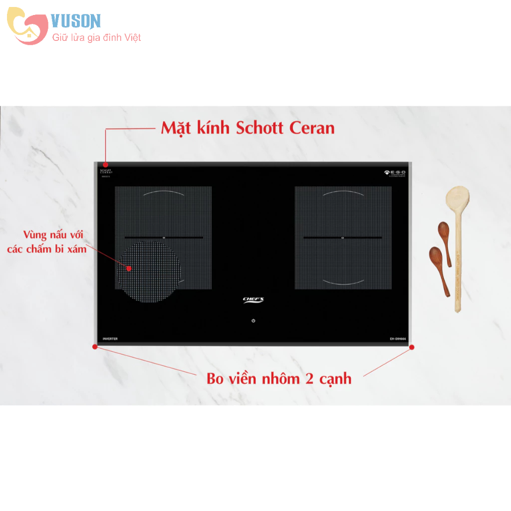 Bếp từ đôi Chefs EH-DIH666 - Hàng chính hãng