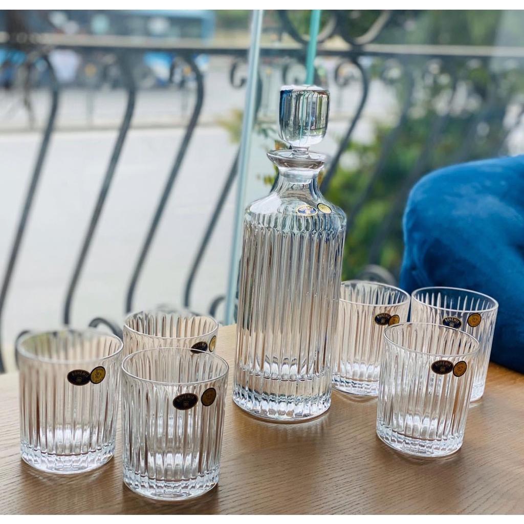 Bộ Bình, Ly Rượu Pha Lê Bohemia Skyline Dòng Cao Cấp Số 1 Séc