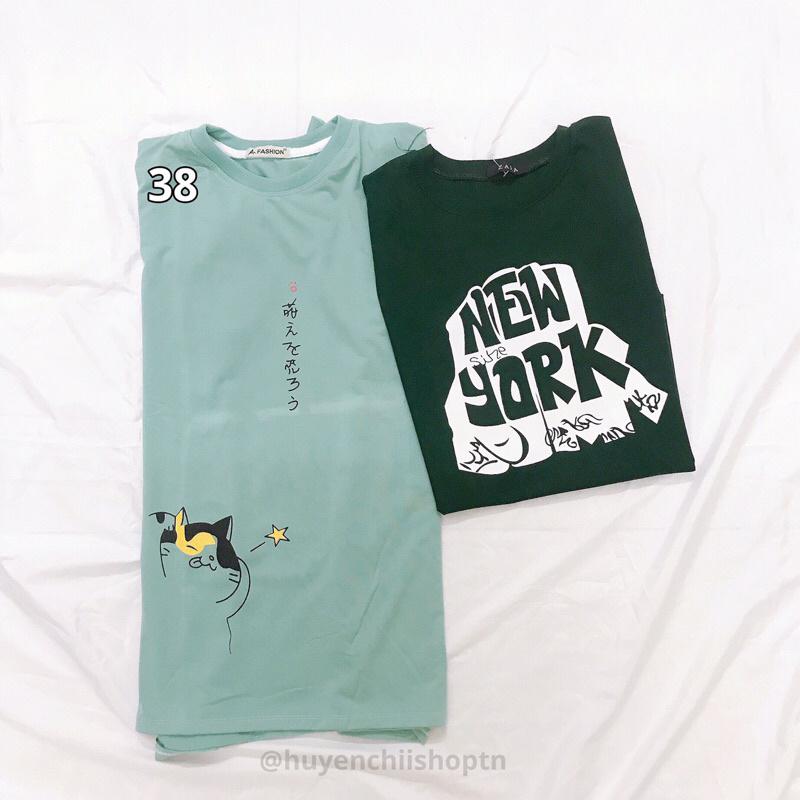 Áo thun hình tay lỡ unisex