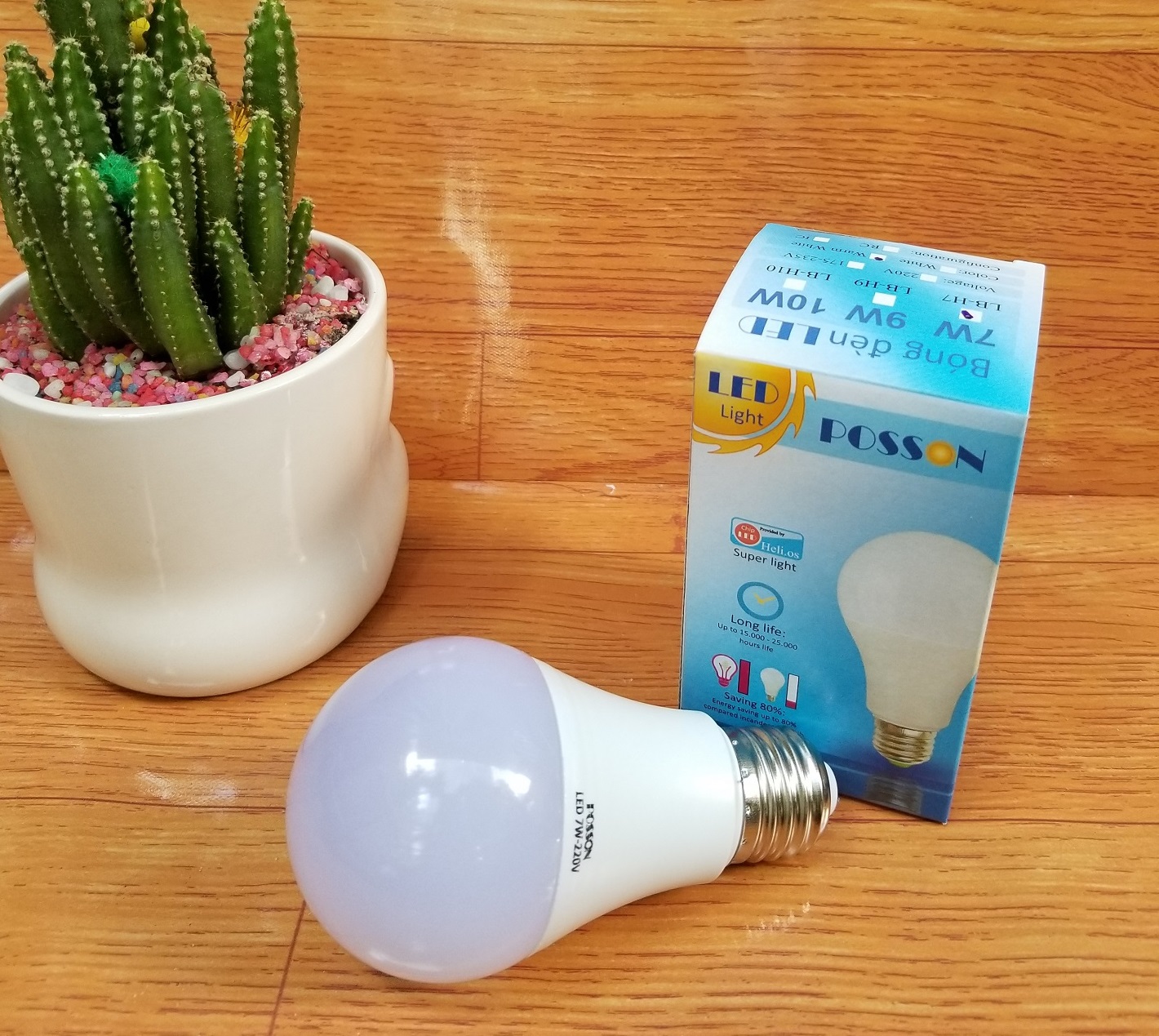 10 Bóng đèn Led 7w bup tròn A60 bulb tiết kiệm điện kín chống nước mưa Posson LB-7x