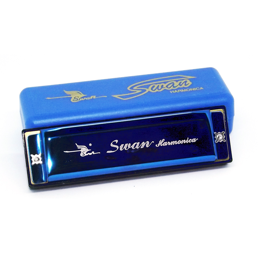 Kèn Harmonica Swan 10 lỗ Diatonic SW1020 Key C - Xanh Dương