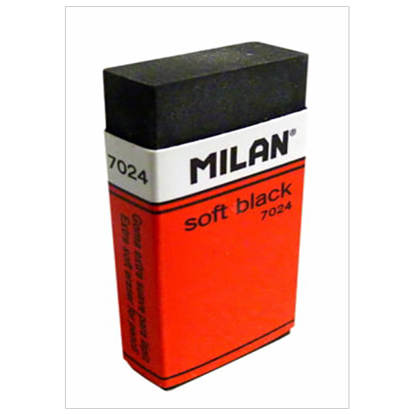 Bộ 4 Gôm Milan Soft Black Plastic Erasers