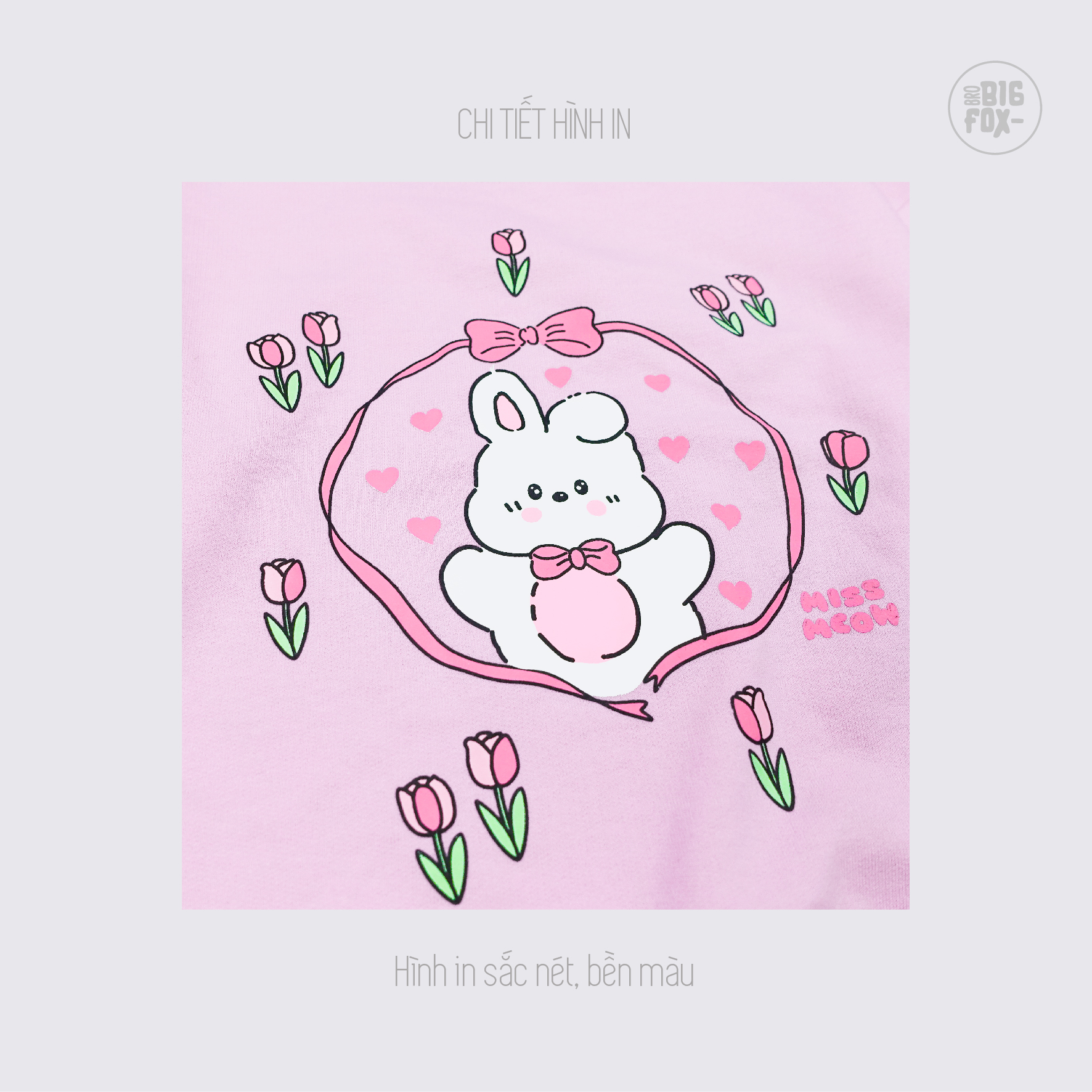 Bộ đồ nỉ bé gái size đại Bigfox Miss Meow áo dài tay thu đông mặc nhà cho trẻ em 3-11 tuổi 35kg