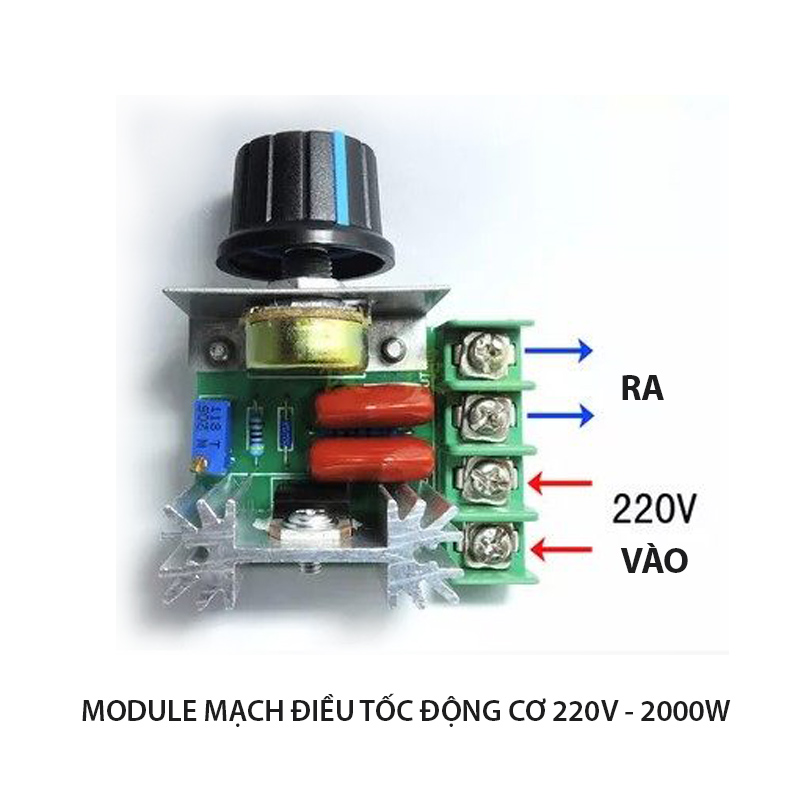 Module mạch chiết áp (dimmer) 2000W-220V cho động cơ, ánh sáng, đèn sưởi