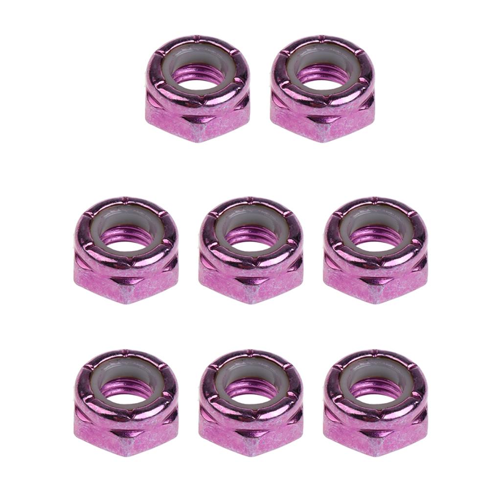2x8pcs Skateboard Truck Wheel Axle Screw Nuts Longboard Accessories