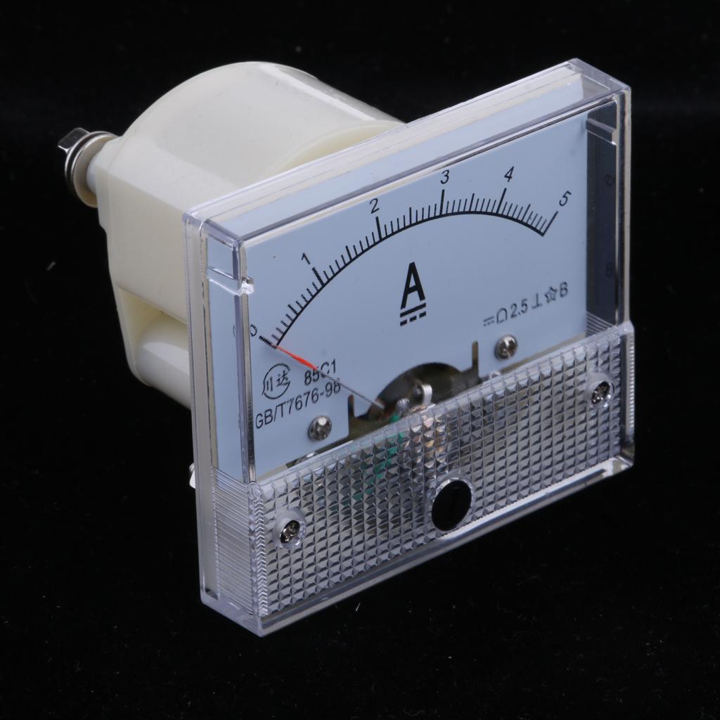 2Pcs DC Ammeter Analog Panel Amp Meter Current Pointer -10A 0-5A