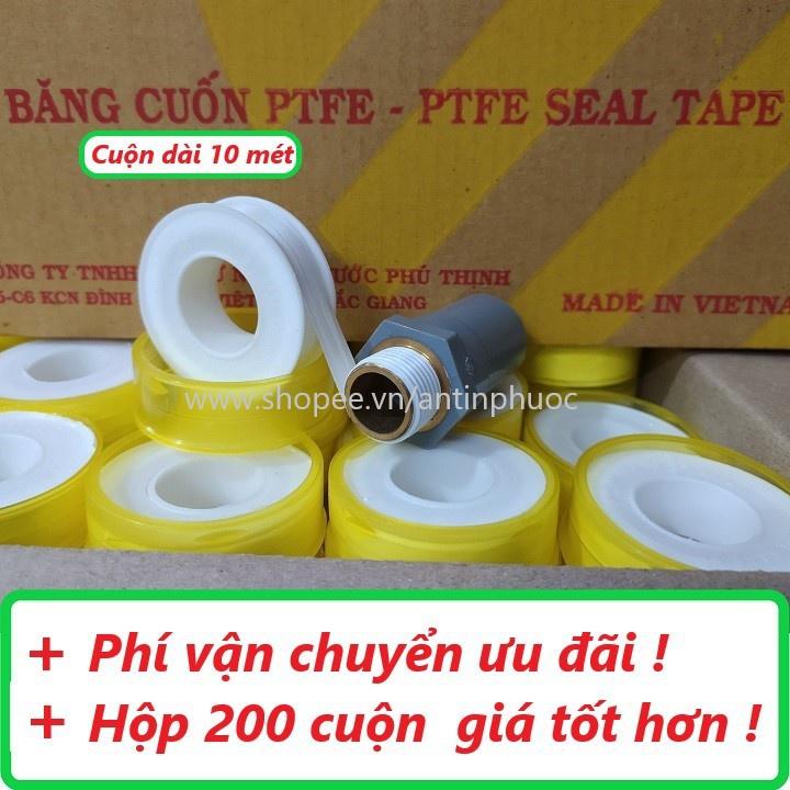 Băng tan Phú Thịnh hộp 200 quận, băng keo băng quấn cao su non giá rẻ hộp 200 quận,quận dài 10 mét