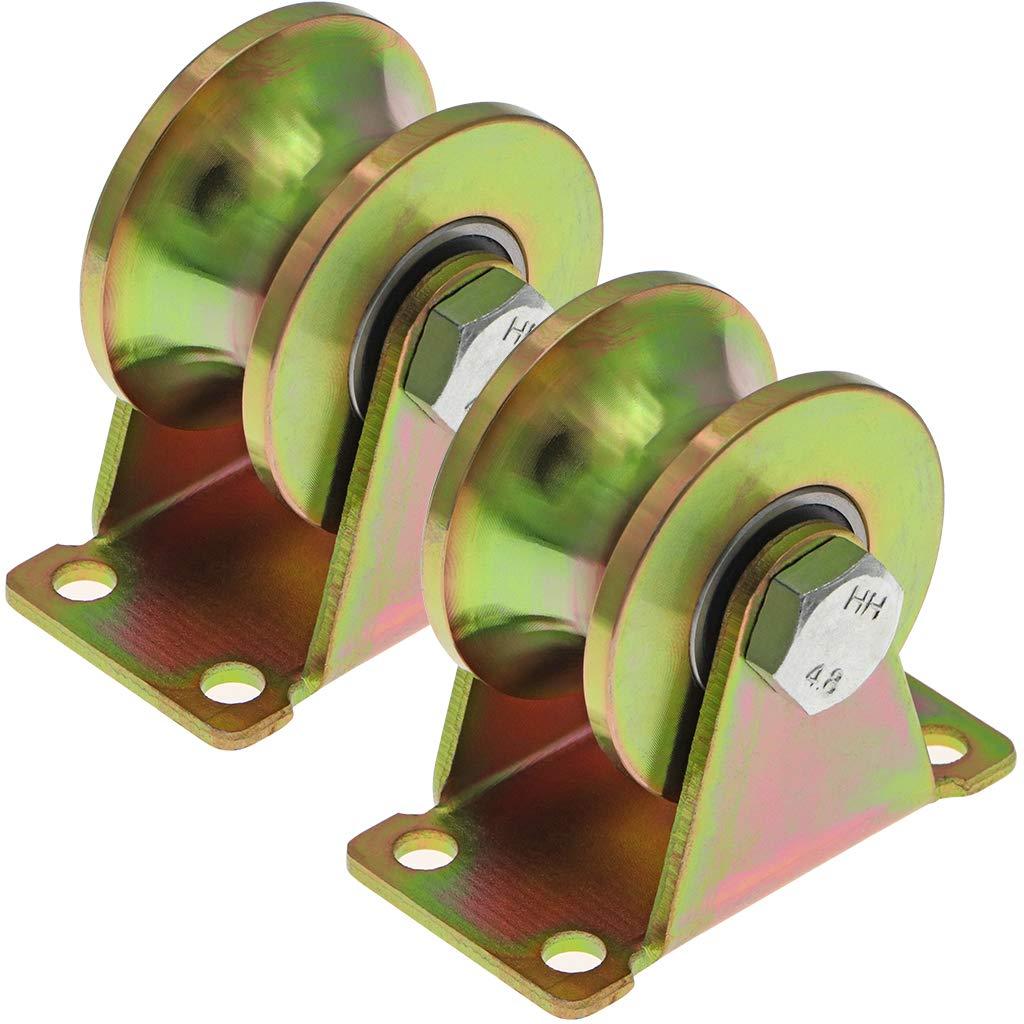 Bánh Xe Cổng Trượt 2 Cái 50mm, Bánh Xe Thép Có Rãnh Chữ U, Bánh Xe Rãnh Chữ U Cho Đường Quay Ngược, Máy Công Nghiệp, Cửa Cuốn, Tải Trọng 300kg/Bánh