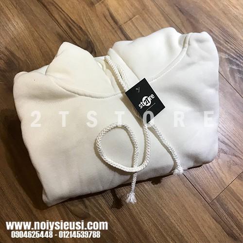 Áo hoodie unisex 2T Store H05 màu trắng