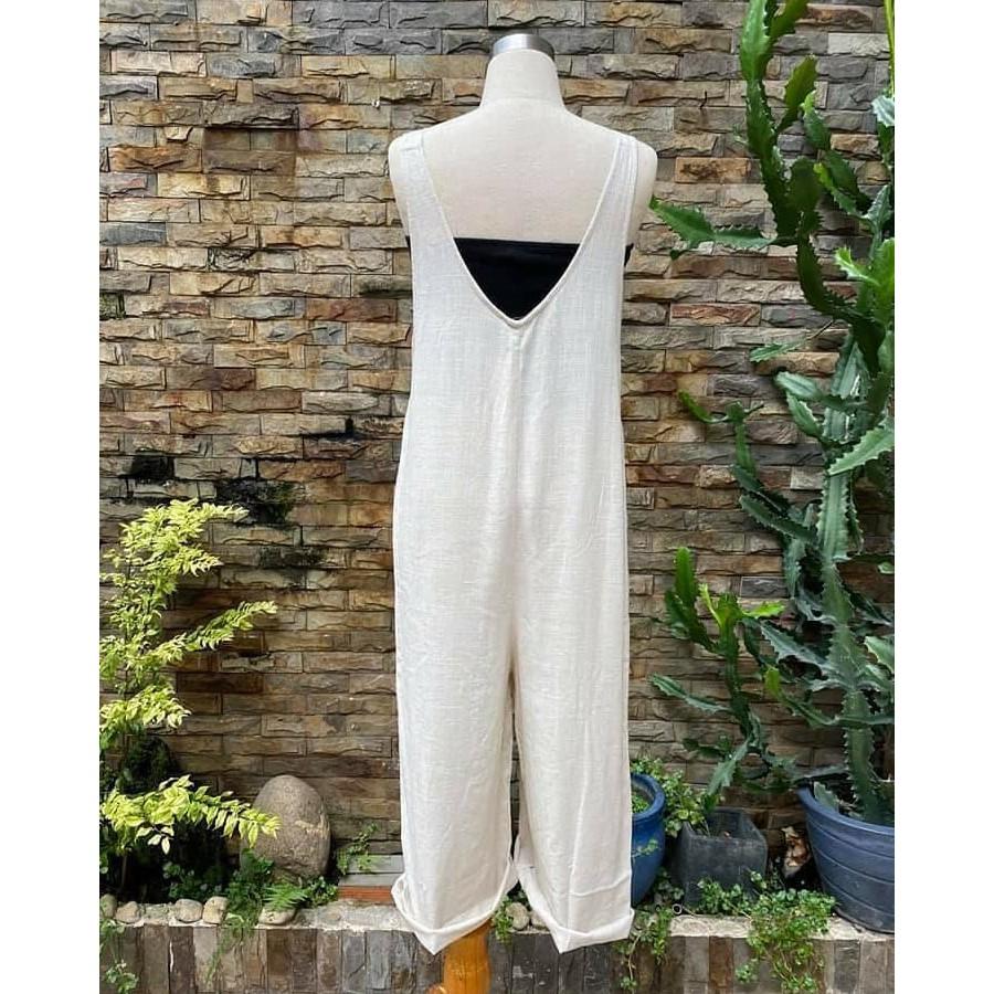 Áo Nữ Jumpsuit chất linen Dễ phối áo