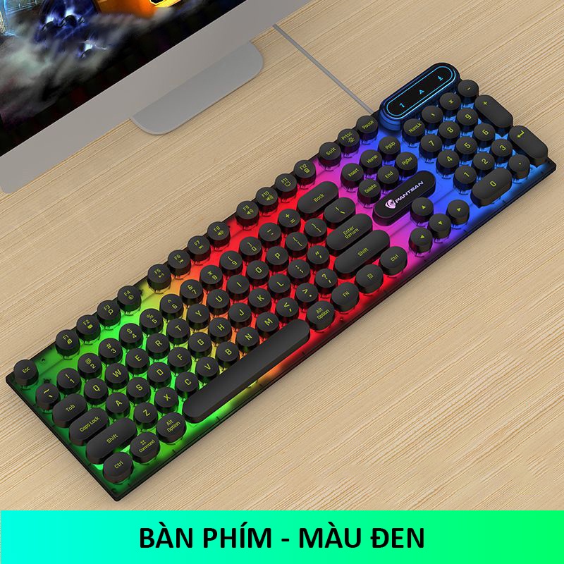 Bàn phím máy tính gaming giả cơ YINDIAO PK100 có dây nút tròn Led RGB chống nước chuyên chơi game và làm việc văn phòng - JL - HÀNG CHÍNH HÃNG