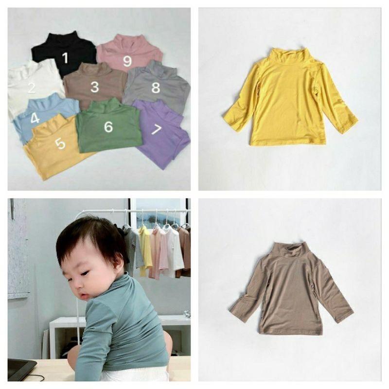 áo giữ nhiệt cho bé cổ 3p chất thun lạnh áo thun dài tay bé trai, bé gái LYBABY AP11