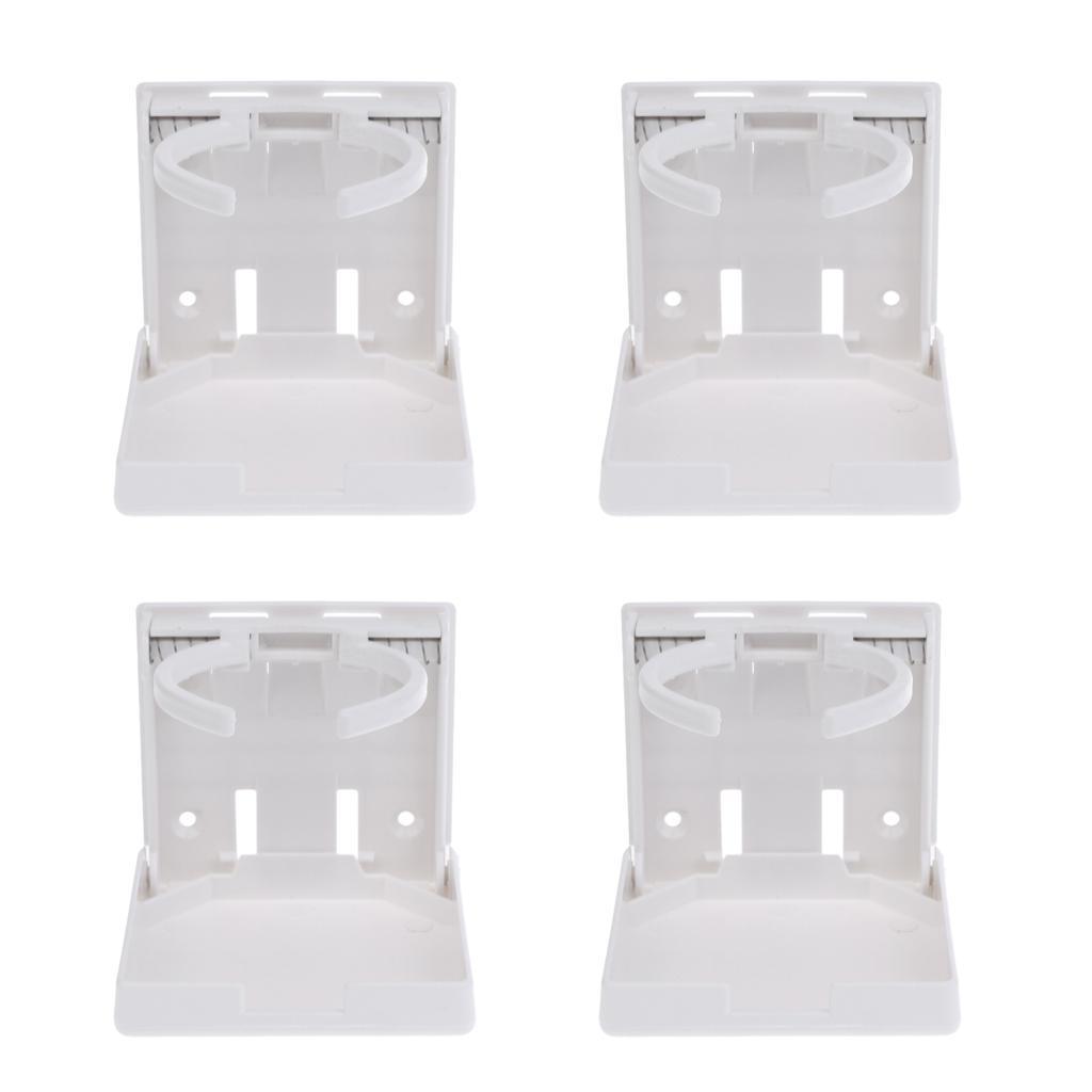 4 Pieces Adjustable Folding White Nylon Drink Cup Holder Mount Boat Marine Caravans Cars RVs
